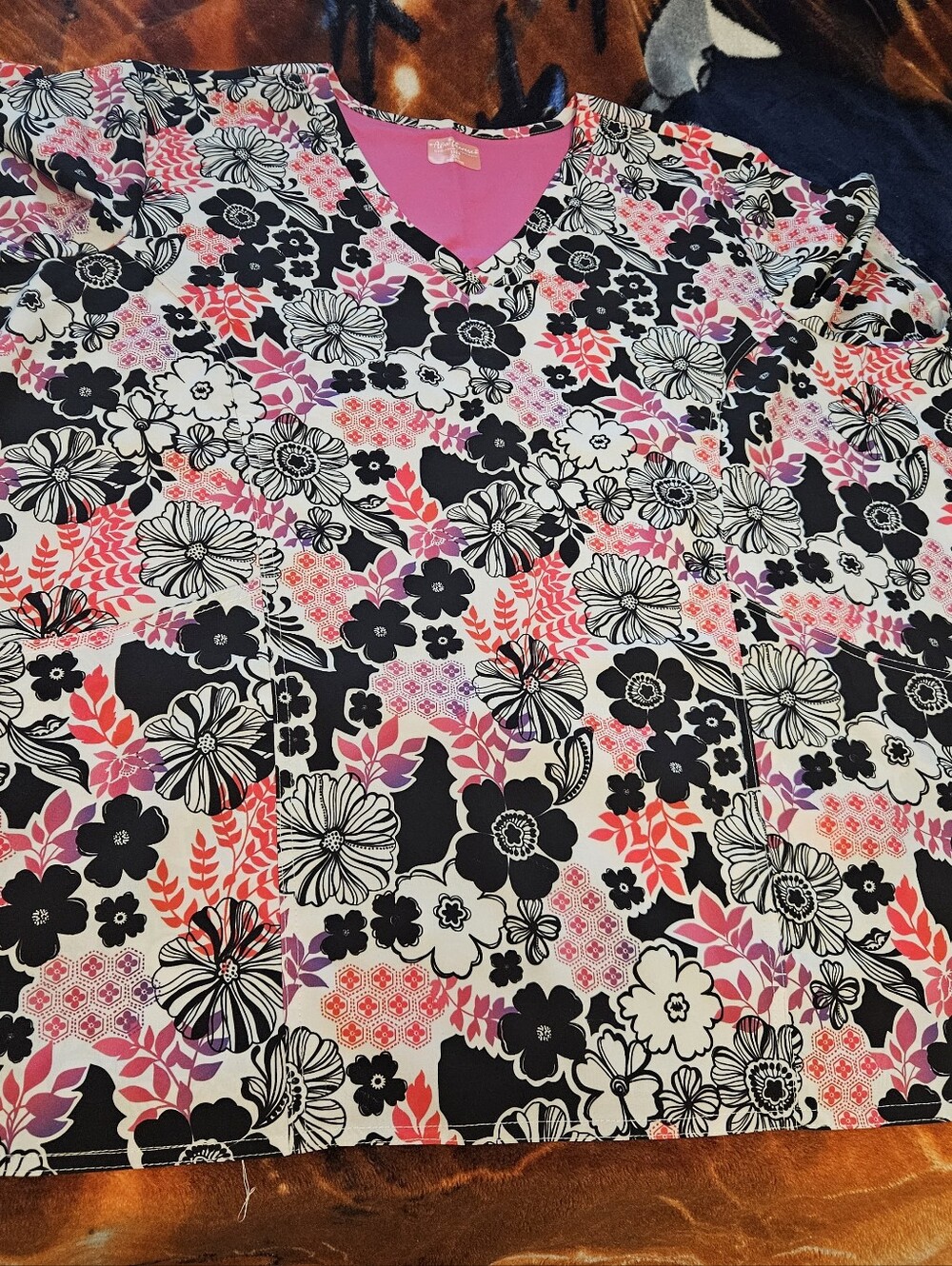 Ava And Therese Floral Black And Pink Print